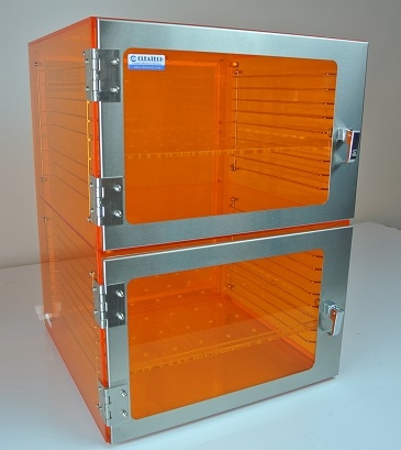 2-Door UV Amber Acrylic Desiccator from CLEATECH