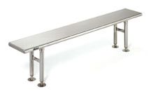 Solid Top Brushed Stainless Steel Gowning Bench